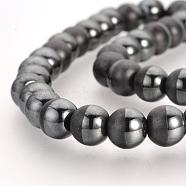 Non-magnetic Synthetic Hematite Beads Strands, Matte Style, Round, 10mm, Hole: 1mm, about 40pcs/strand, 15.7 inch(G-Q943-34)