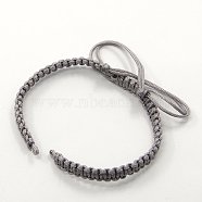 Braided Nylon Cord for DIY Bracelet Making, Gray, 145~155x5x2mm, Hole: 2~4mm(AJEW-M001-17)