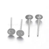 Rack Plating Iron Ear Studs Findings, Cadmium Free & Nickel Free & Lead Free, Platinum, 12x4mm, Pin: 0.6mm(IFIN-M029-06P-NR)
