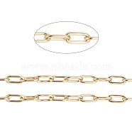 Ion Plating(IP) 304 Stainless Steel Paperclip Chains, Soldered, with Spool, Golden, 3x1~1.3x0.3mm, about 65.61 Feet(20m)/roll(CHS-F010-01A-G)