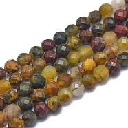 Natural Pietersite Beads Strands, Faceted, Round, 4mm, Hole: 0.8mm, about 91pcs/strand, 15.7 inch(40cm)(G-G792-37B)