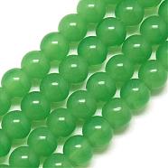 Imitation Jade Glass Beads Strands, Round, Medium Sea Green, 8mm, Hole: 1mm, about 40pcs/strand, 11~12 inch(GR8mm67Y)