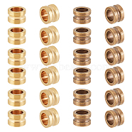 24Pcs 2 Colors Brass Beads, Large Hole Beads, Column, Mixed Color, 9x6mm, Hole: 6mm, 12pcs/color(FIND-AR0002-32)