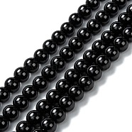 Natural Black Onyx Beads Strands, Dyed & Heated, Glaze, Round, 6mm, Hole: 2mm, about 65pcs/strand, 14.17 inch(36cm)(G-Z024-02C)