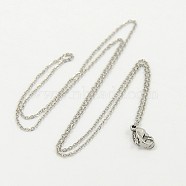 Stainless Steel Necklaces, with Lobster Claw Clasps, Stainless Steel Color, 17.7 inch(45cm)(STAS-D022-01)