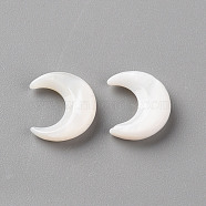 Natural White Shell Beads, No Hole/Undrilled, Moon, 10x8x2mm(SSHEL-Q311-004A-02)