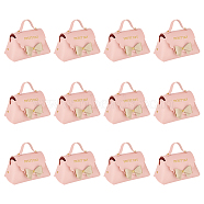 Foldable PU Leather Candy Gift Bags, with Nails and Magnetic Clasps, Wedding Favor Candy Bags, Pink, Finished Product: 13x7x8cm(ABAG-WH0032-61B)