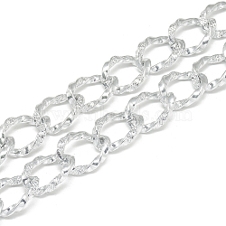 Unwelded Aluminum Curb Chains, with Spool, Silver Color Plated, 18x13x2.8mm(X-CHA-S001-099)