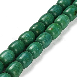 Synthetic Turquoise Beads Strands, Column, Dyed, Green, 10x8.5mm, Hole: 1mm, about 34pcs/strand, 15.83 inch(40.2cm)(G-C101-Q01-01)