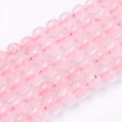 Natural Rose Quartz Bead Strands, Round, 6mm, Hole: 1mm, about 63pcs/strand, 14.9 inch(X-G-R193-13-6mm)