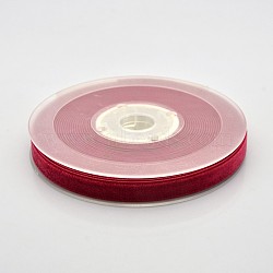Polyester Velvet Ribbon for Gift Packing and Festival Decoration, Dark Red, 3/8 inch(10mm), about 50yards/roll(45.72m/roll)(SRIB-M001-10mm-260)