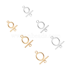 304 Stainless Steel Toggle Clasps, Golden & Stainless Steel Color, 6.8x5.2x1.1cm, 24sets/box(STAS-UN0004-08)