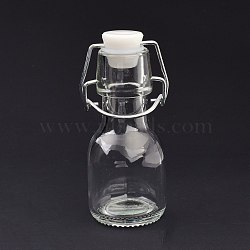 (Defective Closeout Sale: Oxidized), Glass Sealed Bottle, with Swing Top Stoppers, for Home Kitchen, Arts & Crafts Projects, Clear, 5.1x4.6x11.2cm(CON-XCP0001-51)