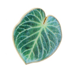 Leaf Enamel Pins, Golden Alloy Brooches for Backpack Clothes, Spring Green, 29x25mm(JEWB-S040-01A-G)