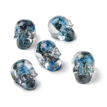 Natural African Opal Dyed Chips Beads, No Hole/Undrilled, Skull, 30x21.5x22.5mm