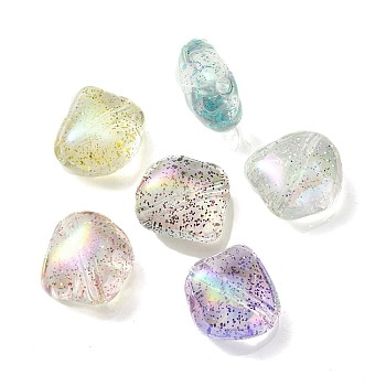 UV Plating Rainbow Iridescent Acrylic Beads, with Glitter Powder, Diamond, Mixed Color, 23.5x23.5x12.5mm, Hole: 3mm