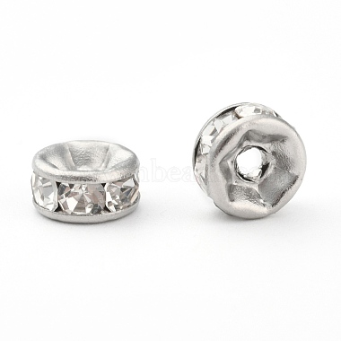 6mm Disc Stainless Steel + Rhinestone Spacer Beads