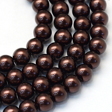 10mm SaddleBrown Round Glass Beads