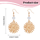 2 Pairs 2 Colors Alloy Sun with Smiling Face Dangle Earrings with Plastic Pearl Beaded(EJEW-AN0001-82)-2