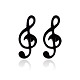 304 boucles d'oreilles clous notes de musique en acier inoxydable avec 316 épingles en acier inoxydable pour femme(X-MUSI-PW0001-23EB)-1