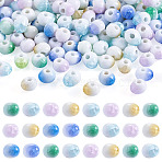 200Pcs Handmade Porcelain Beads, Bright Glazed Porcelain, Oval, 10x8x7mm, Hole: 2.5mm, 200pcs(PORC-TA0001-61D)