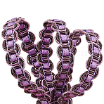 Polyester S-shaped Lace Trim, for Curtain, Home Textile Decor, Medium Orchid, 3/8 inch(11mm), about 13.12 Yards(12m)/Card(OCOR-WH0068-80B)