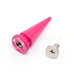Zinc Alloy Rivets, with Iron Screw, Cone, Fuchsia, 25x10mm(PALLOY-WH0079-53E)
