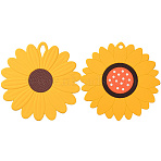 2Pcs 2 Style Flower Silicone Hot Pads, for Hot Dishes, Heat Resistant Heat Insulation Pad, Kitchen Tool, Mixed Color, 198x2~2.5mm, Hole: 10mm(AJEW-GF0011-17A)