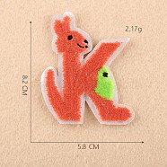 Computerized Embroidery Cloth Iron on/Sew on Patches, Costume Accessories, Appliques, Letter, Letter.K, 8.2x5.8cm(DIY-F030-08K)