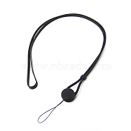 Silicone Cord Mobile Straps, Adjustable Phone Lanyard, Black, 47cm(MOBA-PW0001-08B)