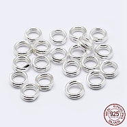 925 Sterling Silver Split Jump Rings, Double Loop Jump Rings, Round Rings, Silver, 8x1.5mm, Inner Diameter: 7mm(STER-F036-01S-0.6x8mm)