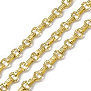 Brass Ring & Rectangle Link Chains, with Spool, Unwelded, Long-Lasting Plated, Cadmium Free & Nickel Free & Lead Free, Real 18K Gold Plated, 10x4.5x3mm, 8x1mm(CHC-P010-15G)