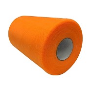 Deco Mesh Ribbons, Tulle Fabric, Tulle Roll Spool Fabric For Skirt Making, Dark Orange, 6 inch(15cm), about 100yards/roll(91.44m/roll)(OCOR-P010-D-C60)