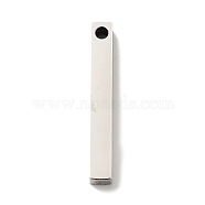 304 Stainless Steel Pendants, Cuboid Charm, Stainless Steel Color, 40x5x5mm, Hole: 3mm(STAS-M311-11P)