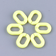 Acrylic Linking Rings, Quick Link Connectors, For Jewelry Chains Making, Oval, Yellow, 19x14x4.5mm, Hole: 11x5.5mm(X-OACR-S029-54B-16)