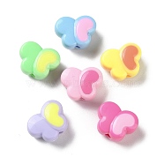 Two Tone Opaque Acrylic Beads, Butterfly, Mixed Color, 13.5x17.5x9.8mm, Hole: 2.8mm, about 333pcs/500g(SACR-I005-06B)