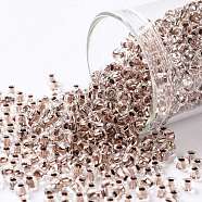 TOHO Round Seed Beads, Japanese Seed Beads, (740) Copper Lined Crystal, 8/0, 3mm, Hole: 1mm, about 222pcs/bottle, 10g/bottle(SEED-JPTR08-0740)