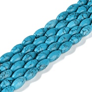 Synthetic Gemstone Dyed Beads Strands, Oval, 12x6mm, Hole: 0.9mm, about 33~34pcs/strand, 15.55''~15.94''(39.5~40.5cm)(G-K362-I12-06)