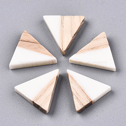 Opaque Resin & Wood Cabochons, Triangle, Cornsilk, 15x14.5x3mm(CRES-N028-001A-B03)