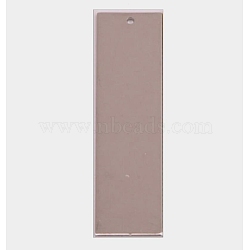 Brass Pendants, Rectangle, Platinum, 43x11x1mm, Hole: 1mm(KK-WH0037-07P)