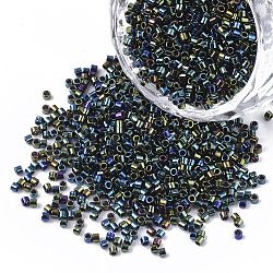 11/0 Grade A Glass Seed Beads, Cylinder, Uniform Seed Bead Size, Metallic Colours, Colorful, 1.5x1mm, Hole: 0.5mm, about 20000pcs/bag(SEED-S030-0027)