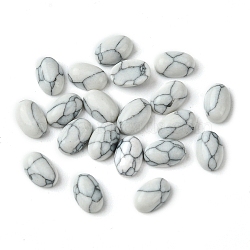 Synthetic Howlite Cabochons, Oval, 6x4x2~2.5mm(G-A094-01A-45)