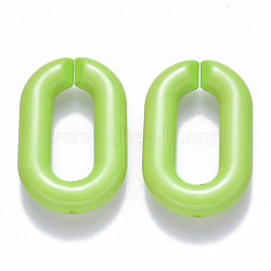 Opaque Acrylic Linking Rings, Quick Link Connectors, for Cable Chains Making, Oval, Green Yellow, 31x19.5x5.5mm, Inner Diameter: 19.5x7.5mm(OACR-S036-006A-G02)