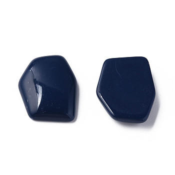 Opaque Acrylic Cabochons, Irregular Hexagon, Prussian Blue, 25.5x19.5x5.5mm, about 253pcs/500g