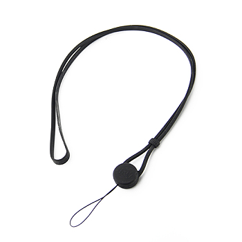 Silicone Cord Mobile Straps, Adjustable Phone Lanyard, Black, 47cm