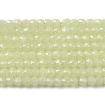 Synthetic Luminous Stone Beads Strands, Faceted, Barrel, Glow in the Dark, Yellow Green, 4x3.5mm, Hole: 0.7mm, about 102pcs/strand, 14.37 inch(36.5cm)