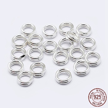 925 Sterling Silver Split Jump Rings, Double Loop Jump Rings, Round Rings, Silver, 8x1.5mm, Inner Diameter: 7mm