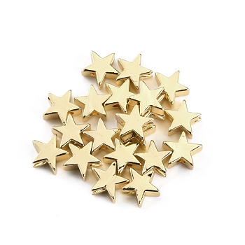 Brass Beads, Star, Golden, 7x7.5x3mm, Hole: 1.6mm