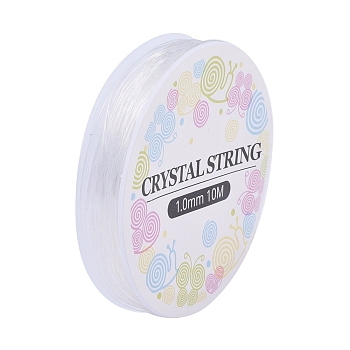Elastic Crystal Thread, Jewelry Beading Cords, For Stretch Bracelet Making, White, 1.0mm, about 6.01 yards(5.5m)/roll