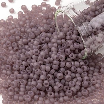TOHO Round Seed Beads, Japanese Seed Beads, Frosted, (151F) Ceylon Frost Grape Mist, 8/0, 3mm, Hole: 1mm, about 1110pcs/50g